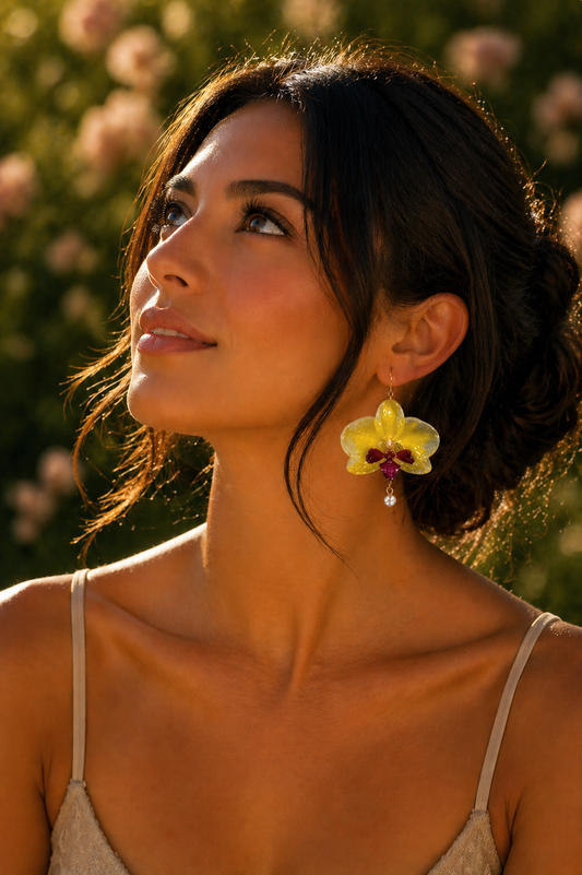 Limelight Orchid Hoops with Zircon Drops