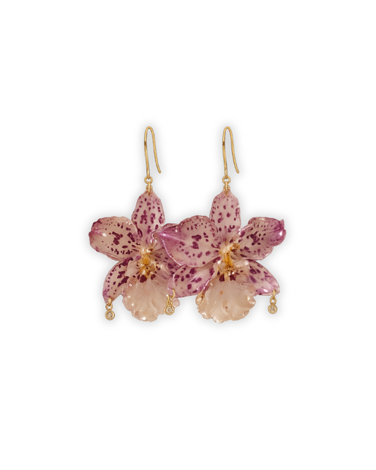 Calico Gems Orchid Earrings