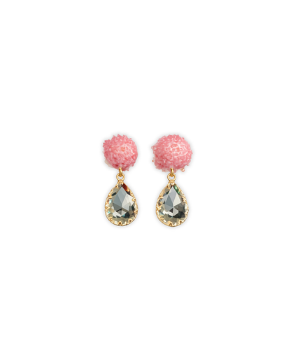 Pink Gomphrena Stud Earrings